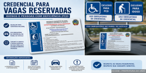 Dtran Municipal emite credencial para vagas reservadas de estacionamento